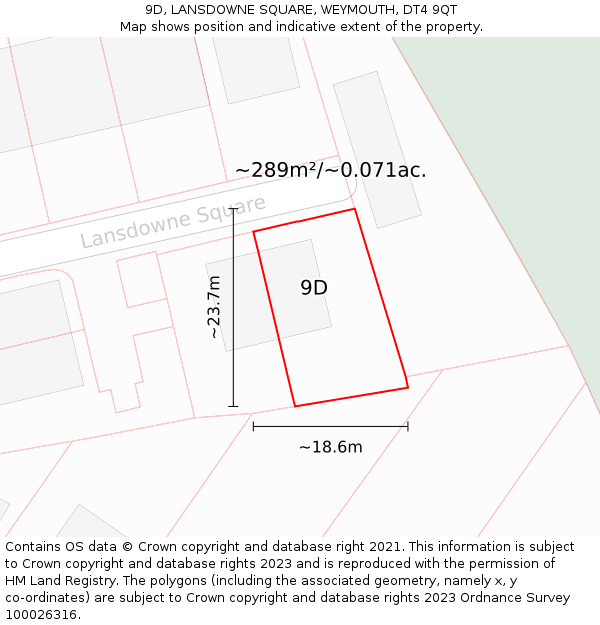 9D, LANSDOWNE SQUARE, WEYMOUTH, DT4 9QT: Plot and title map