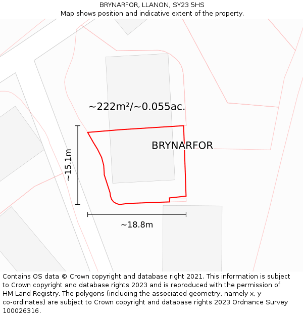 BRYNARFOR, LLANON, SY23 5HS: Plot and title map