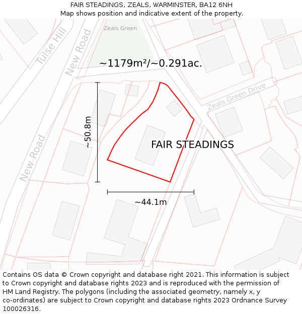 FAIR STEADINGS, ZEALS, WARMINSTER, BA12 6NH: Plot and title map