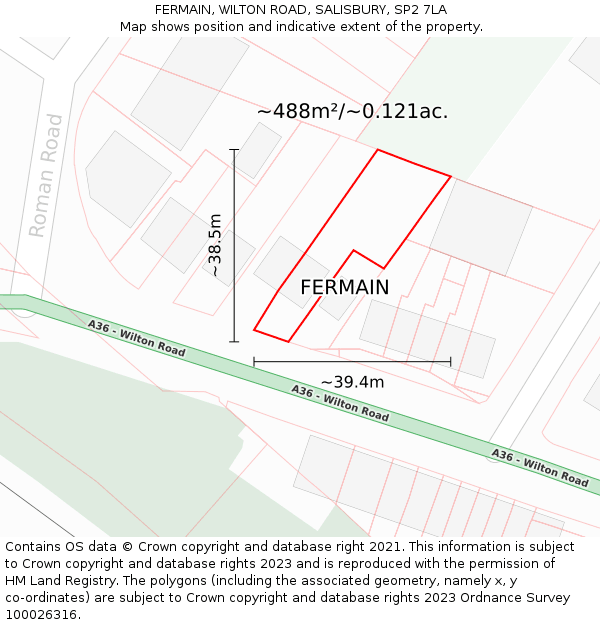 FERMAIN, WILTON ROAD, SALISBURY, SP2 7LA: Plot and title map