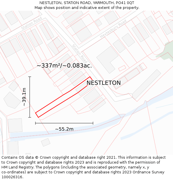 NESTLETON, STATION ROAD, YARMOUTH, PO41 0QT: Plot and title map