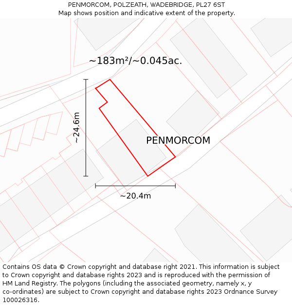 PENMORCOM, POLZEATH, WADEBRIDGE, PL27 6ST: Plot and title map