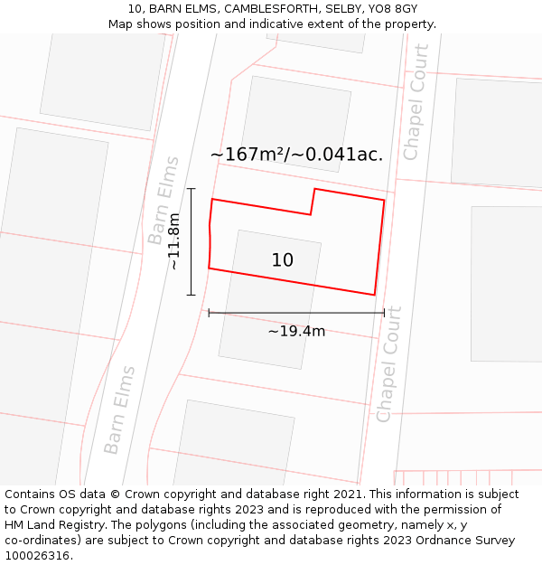 10, BARN ELMS, CAMBLESFORTH, SELBY, YO8 8GY: Plot and title map