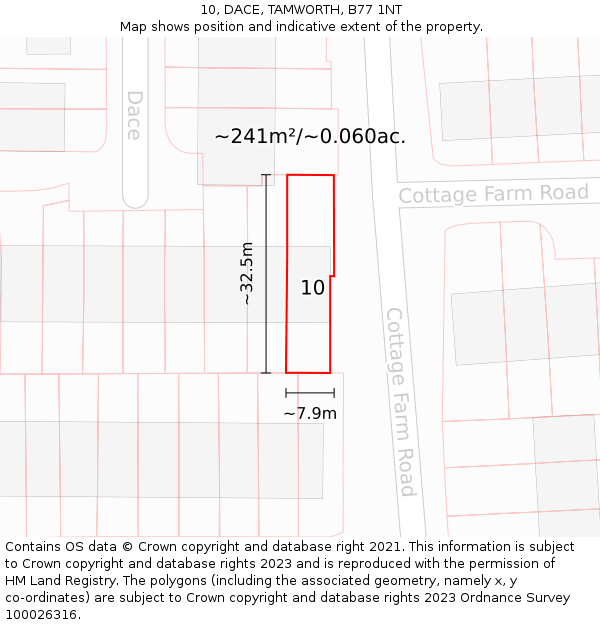 10, DACE, TAMWORTH, B77 1NT: Plot and title map