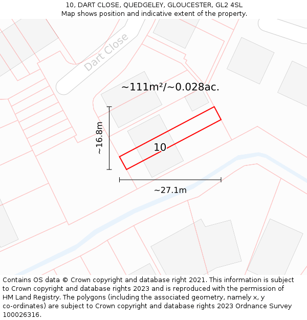 10, DART CLOSE, QUEDGELEY, GLOUCESTER, GL2 4SL: Plot and title map