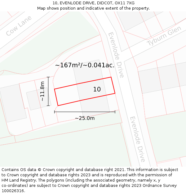 10, EVENLODE DRIVE, DIDCOT, OX11 7XG: Plot and title map