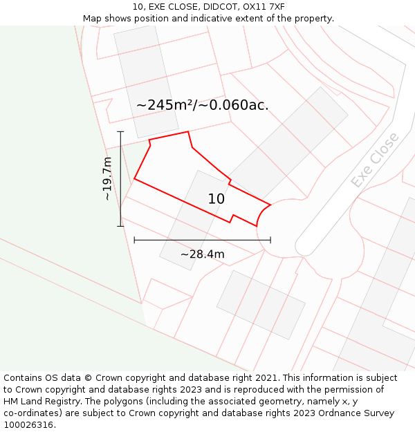 10, EXE CLOSE, DIDCOT, OX11 7XF: Plot and title map