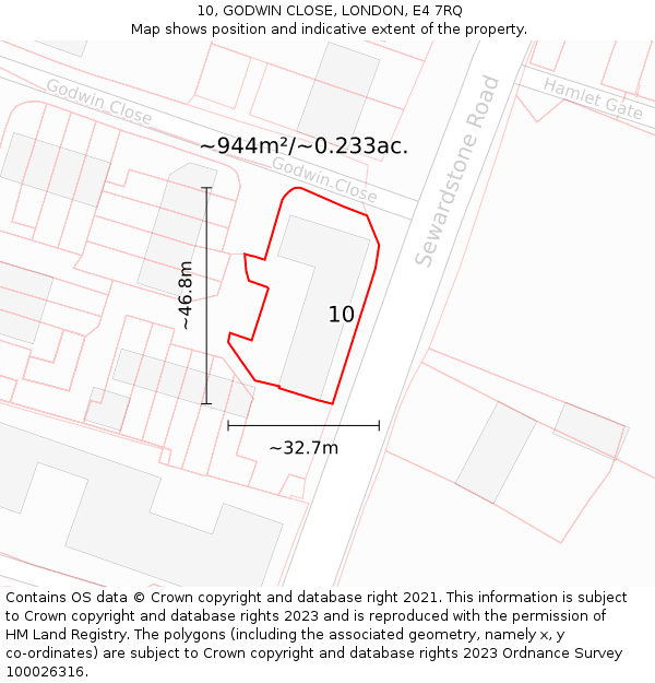 10, GODWIN CLOSE, LONDON, E4 7RQ: Plot and title map
