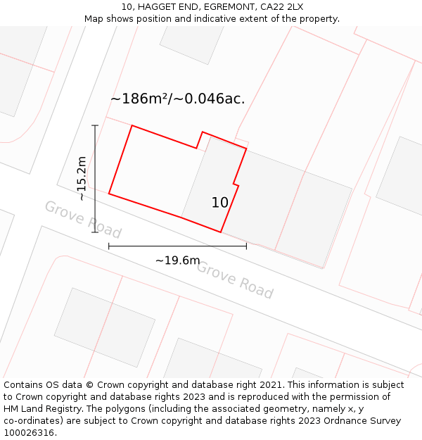 10, HAGGET END, EGREMONT, CA22 2LX: Plot and title map