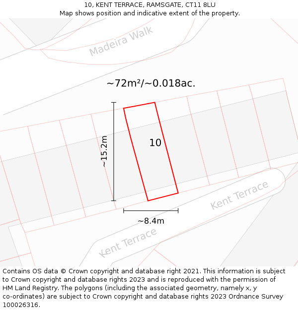 10, KENT TERRACE, RAMSGATE, CT11 8LU: Plot and title map