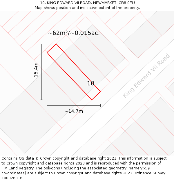 10, KING EDWARD VII ROAD, NEWMARKET, CB8 0EU: Plot and title map