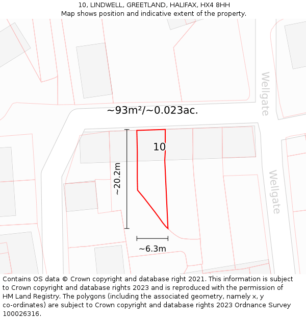 10, LINDWELL, GREETLAND, HALIFAX, HX4 8HH: Plot and title map