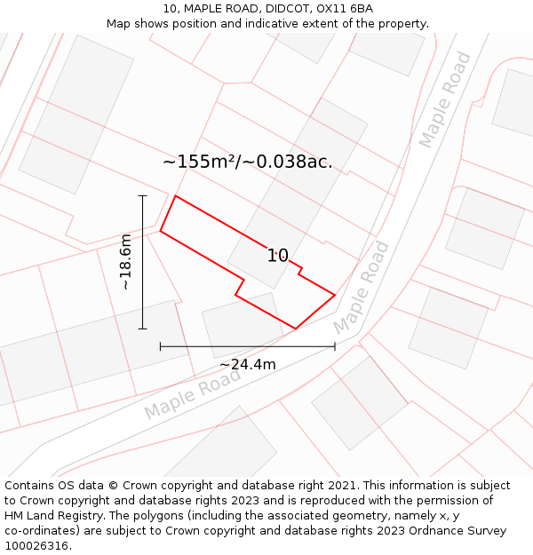 10, MAPLE ROAD, DIDCOT, OX11 6BA: Plot and title map