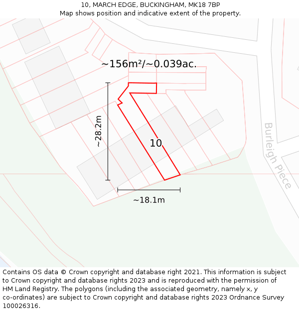 10, MARCH EDGE, BUCKINGHAM, MK18 7BP: Plot and title map