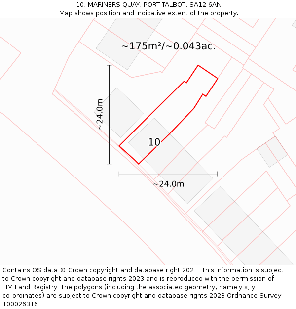 10, MARINERS QUAY, PORT TALBOT, SA12 6AN: Plot and title map