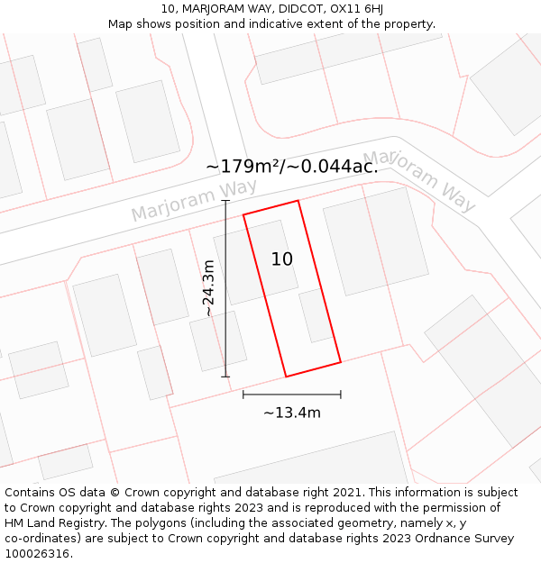 10, MARJORAM WAY, DIDCOT, OX11 6HJ: Plot and title map