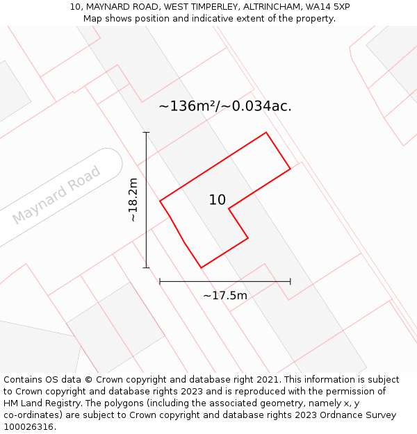 10, MAYNARD ROAD, WEST TIMPERLEY, ALTRINCHAM, WA14 5XP: Plot and title map