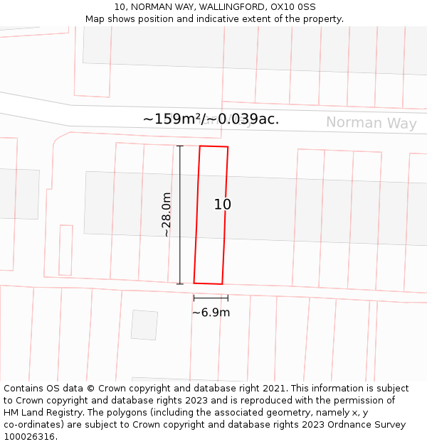 10, NORMAN WAY, WALLINGFORD, OX10 0SS: Plot and title map
