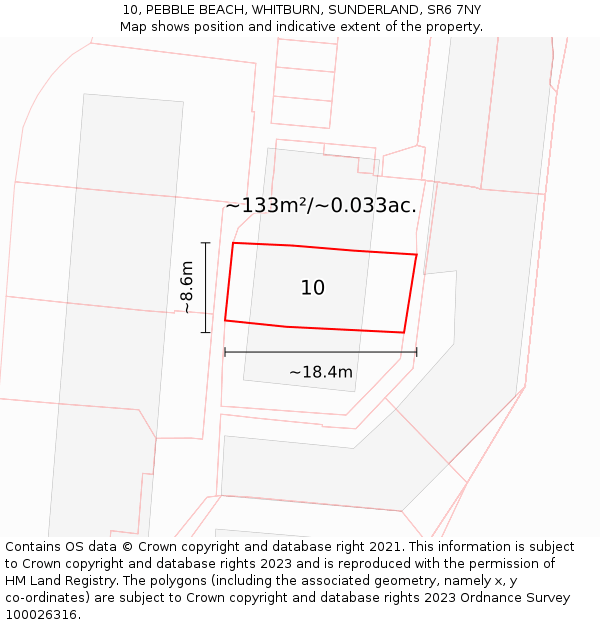 10, PEBBLE BEACH, WHITBURN, SUNDERLAND, SR6 7NY: Plot and title map