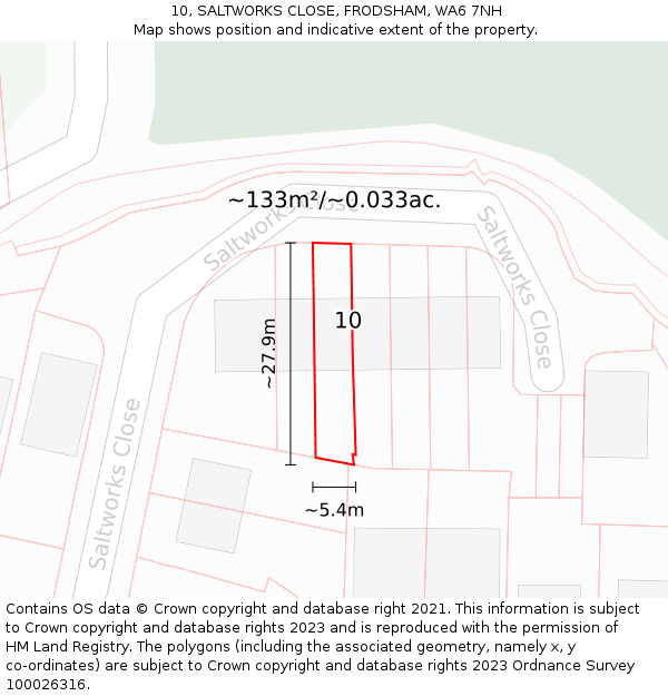 10, SALTWORKS CLOSE, FRODSHAM, WA6 7NH: Plot and title map