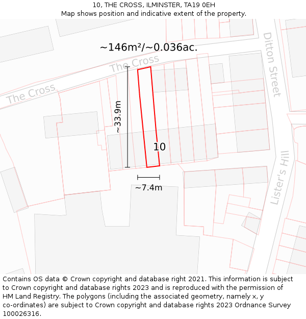 10, THE CROSS, ILMINSTER, TA19 0EH: Plot and title map