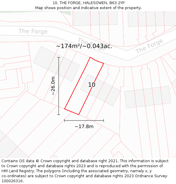 10, THE FORGE, HALESOWEN, B63 2YP: Plot and title map