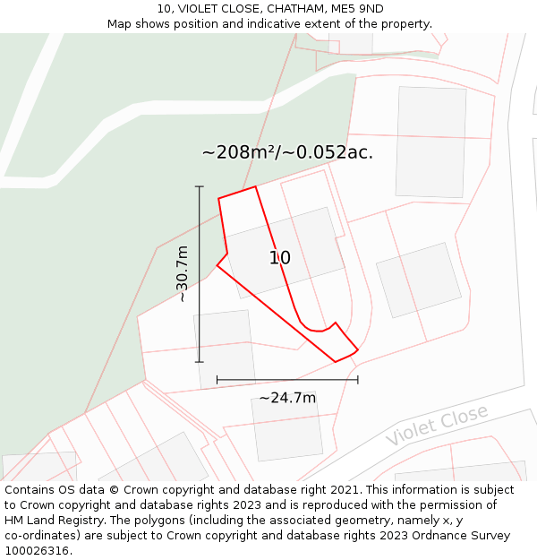 10, VIOLET CLOSE, CHATHAM, ME5 9ND: Plot and title map