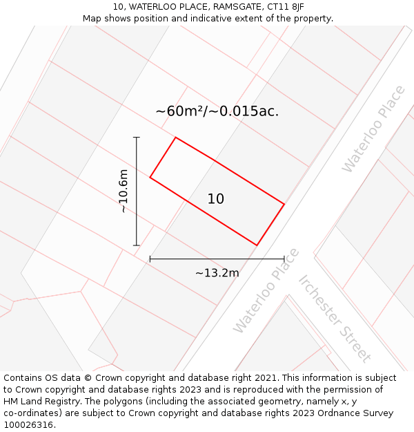 10, WATERLOO PLACE, RAMSGATE, CT11 8JF: Plot and title map