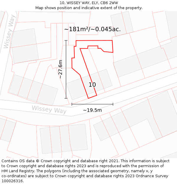 10, WISSEY WAY, ELY, CB6 2WW: Plot and title map