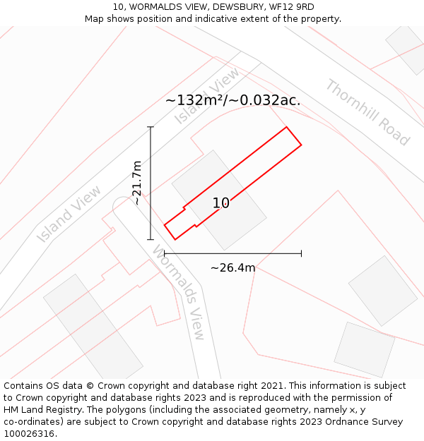 10, WORMALDS VIEW, DEWSBURY, WF12 9RD: Plot and title map