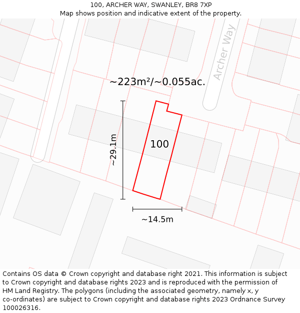100, ARCHER WAY, SWANLEY, BR8 7XP: Plot and title map