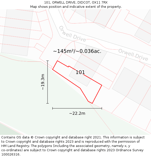 101, ORWELL DRIVE, DIDCOT, OX11 7RX: Plot and title map