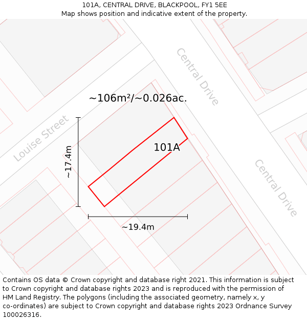101A, CENTRAL DRIVE, BLACKPOOL, FY1 5EE: Plot and title map