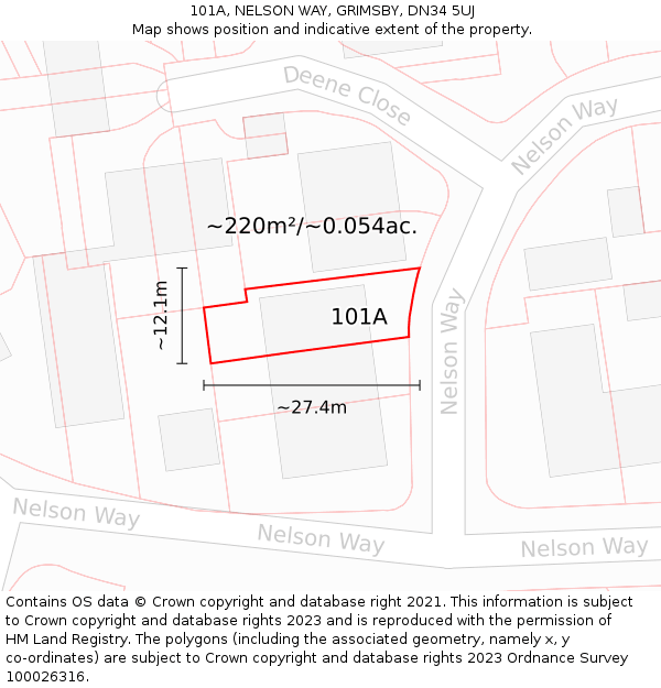 101A, NELSON WAY, GRIMSBY, DN34 5UJ: Plot and title map