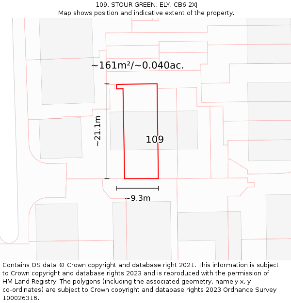 109, STOUR GREEN, ELY, CB6 2XJ: Plot and title map