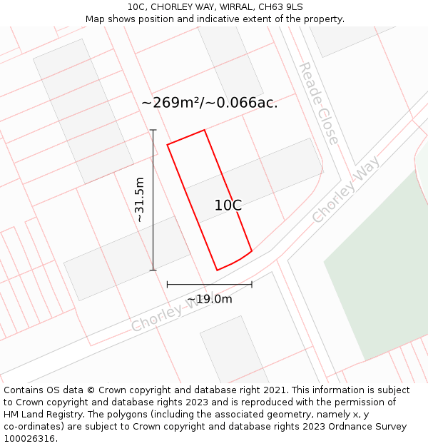 10C, CHORLEY WAY, WIRRAL, CH63 9LS: Plot and title map