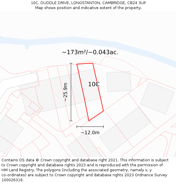 10C, DUDDLE DRIVE, LONGSTANTON, CAMBRIDGE, CB24 3UP: Plot and title map