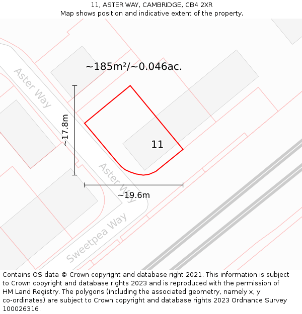 11, ASTER WAY, CAMBRIDGE, CB4 2XR: Plot and title map