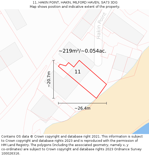 11, HAKIN POINT, HAKIN, MILFORD HAVEN, SA73 3DG: Plot and title map