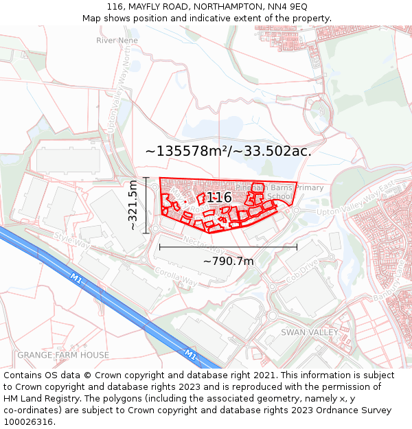 116, MAYFLY ROAD, NORTHAMPTON, NN4 9EQ: Plot and title map