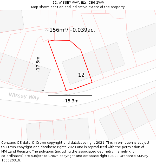 12, WISSEY WAY, ELY, CB6 2WW: Plot and title map