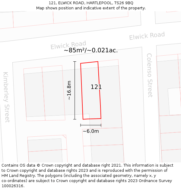 Ts26 Postcode Map 121, ELWICK ROAD, HARTLEPOOL, TS26 9BQ - £100,000