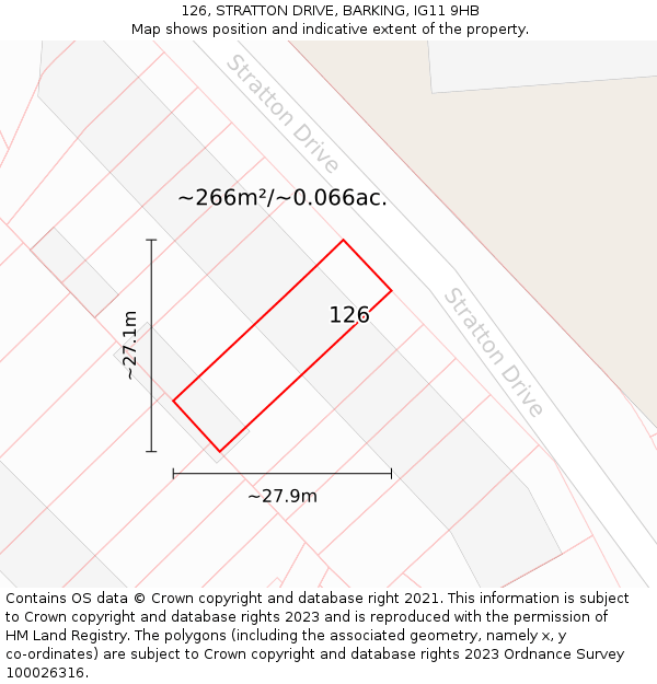 126, STRATTON DRIVE, BARKING, IG11 9HB: Plot and title map