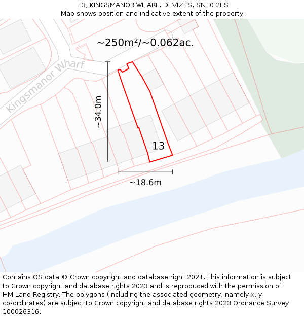 13, KINGSMANOR WHARF, DEVIZES, SN10 2ES: Plot and title map