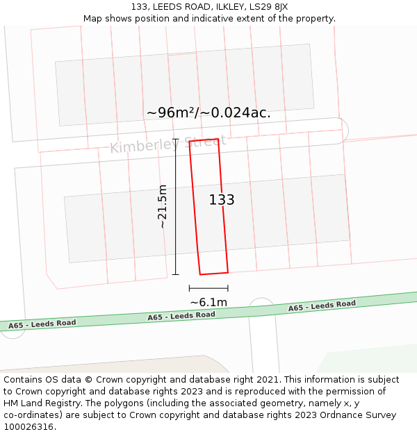 133, LEEDS ROAD, ILKLEY, LS29 8JX: Plot and title map