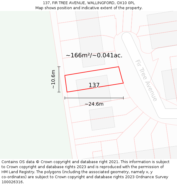 137, FIR TREE AVENUE, WALLINGFORD, OX10 0PL: Plot and title map