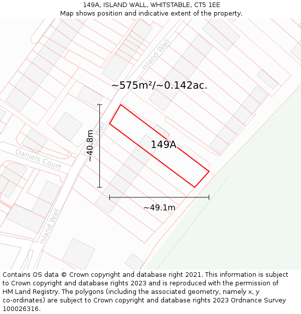 149A, ISLAND WALL, WHITSTABLE, CT5 1EE: Plot and title map
