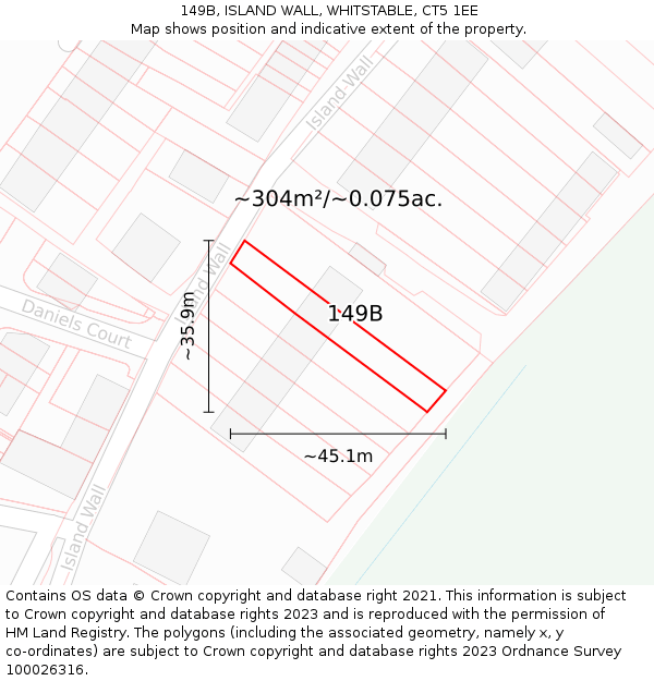 149B, ISLAND WALL, WHITSTABLE, CT5 1EE: Plot and title map