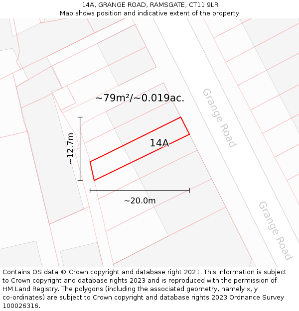 14A, GRANGE ROAD, RAMSGATE, CT11 9LR: Plot and title map