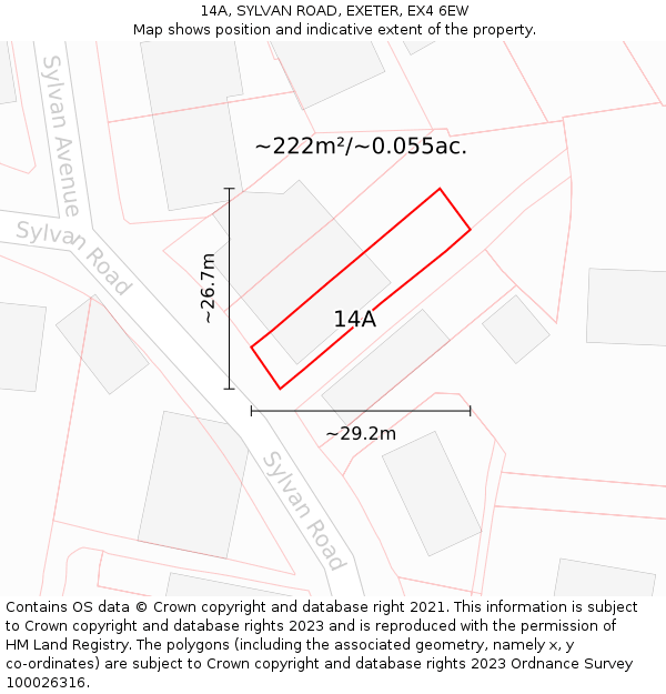 14A, SYLVAN ROAD, EXETER, EX4 6EW: Plot and title map